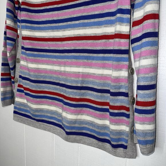 Talbots Women’s Multi Stripe Side Button Sweater Size Medium - Picture 4 of 6